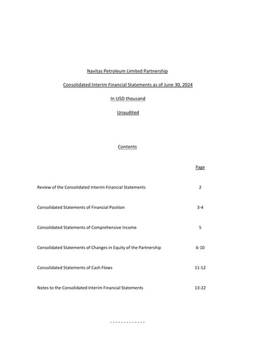 Thumbnail Navitas Petroleum Quarterly Report 2024-q2