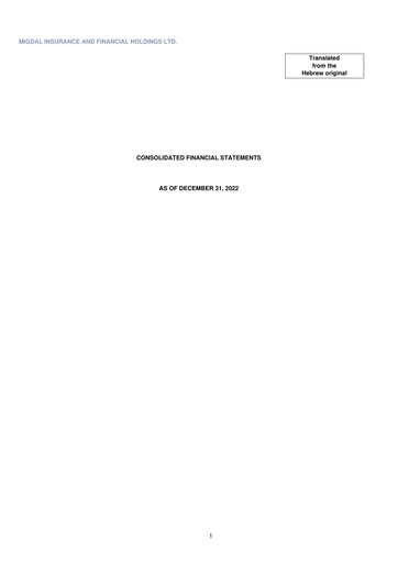 Thumbnail Migdal Insurance and Financial Holdings Financial Statement 2022