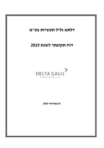 Thumbnail Delta Galil Industries Annual Report 2019