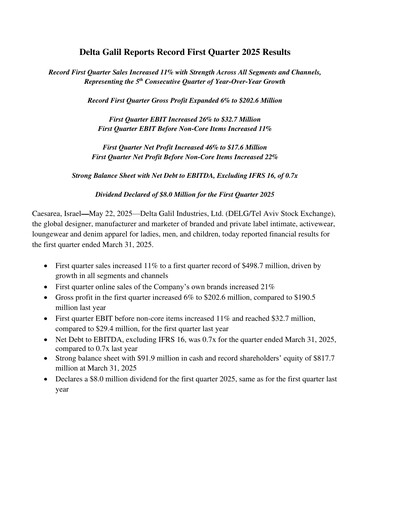 Vorschaubild Delta Galil Industries Quartalsbericht 2025-q1