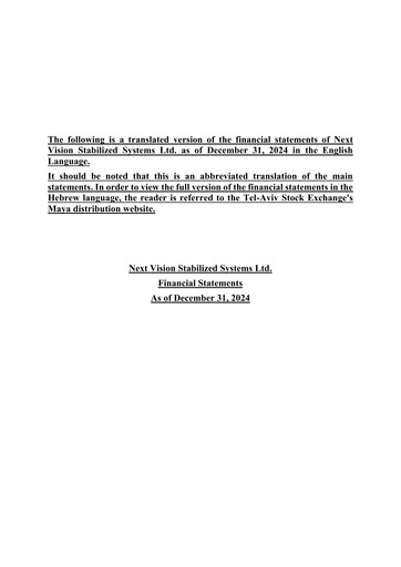 Thumbnail NextVision Stabilized Systems Financial Statement 2024