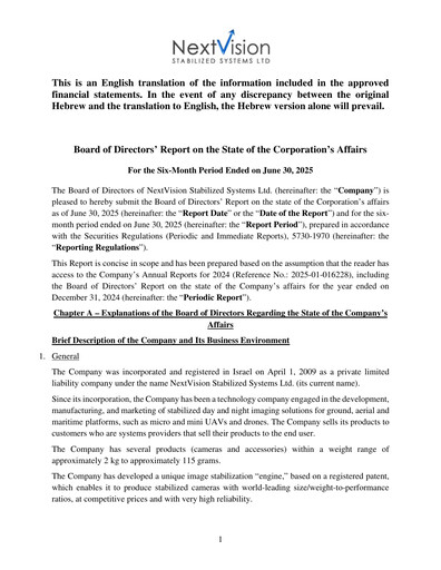 Thumbnail NextVision Stabilized Systems Half-year Report 2025-h1