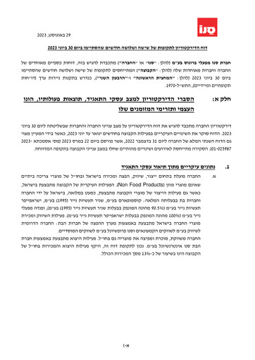 Miniature Sano Bruno's Enterprises Rapport semestriel 2023-h1