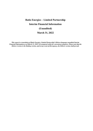 Vorschaubild Ratio Energies Finanzbericht 2022-q1