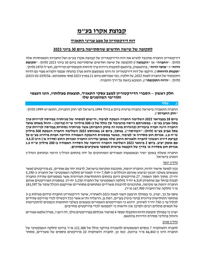 Miniature Kvutzat Acro Rapport semestriel 2023-h1