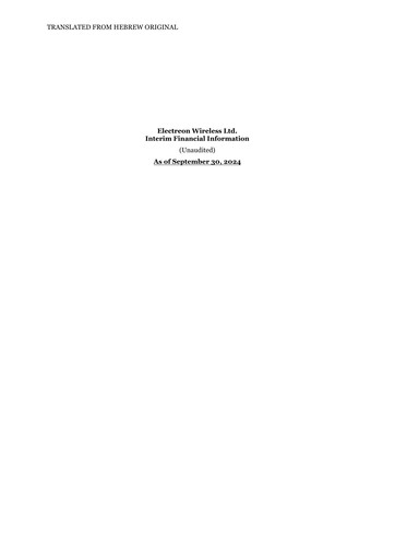 Thumbnail Electreon Wireless Quarterly Report 2024-q3