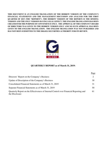 Miniature G City Rapport trimestriel 2019-q1