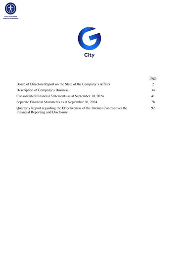 Miniature G City Rapport trimestriel 2024-q3