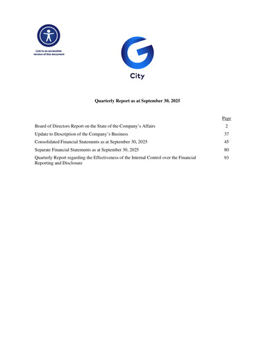 Miniature G City Rapport trimestriel 2025-q3