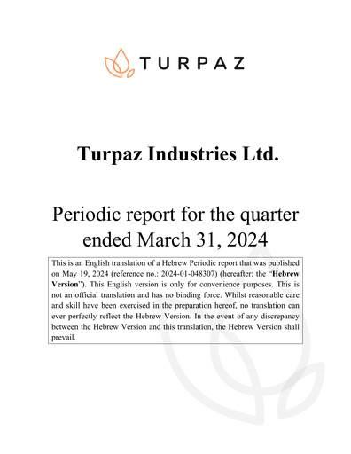 Vorschaubild Turpaz Industries Quartalsbericht 2024-q1
