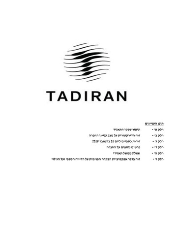 Miniature Tadiran Group Rapport annuel 2019