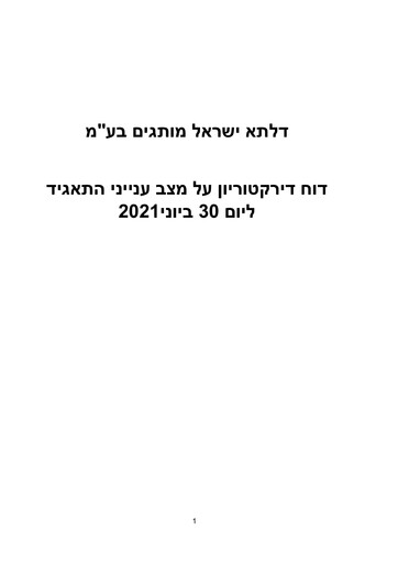 Thumbnail Delta Israel Brands Quarterly Report 2021-q2