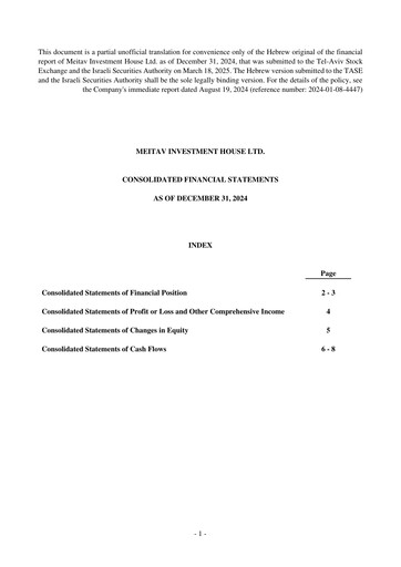 Thumbnail Meitav Investment House Financial Statement 2024