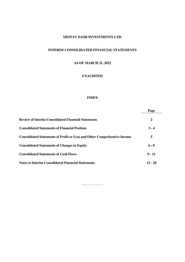 Vorschaubild Meitav Investment House Quartalsbericht 2022-q1