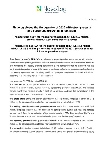 Thumbnail Novolog Quarterly Report 2022-q1