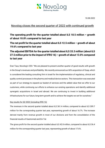 Thumbnail Novolog Quarterly Report 2022-q2