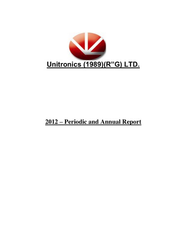 Thumbnail Unitronics Annual Report 2012