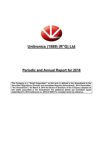 Thumbnail Unitronics Annual Report 2018