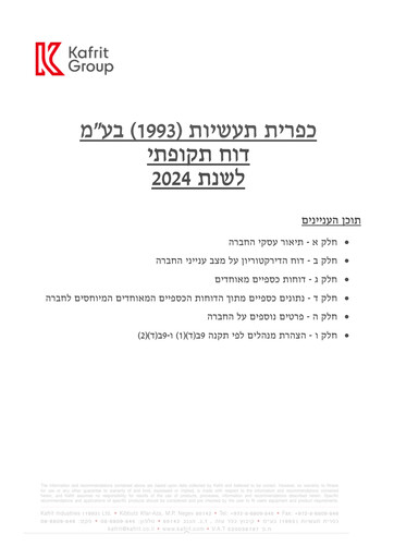 Thumbnail Kafrit Industries Annual Report 2024