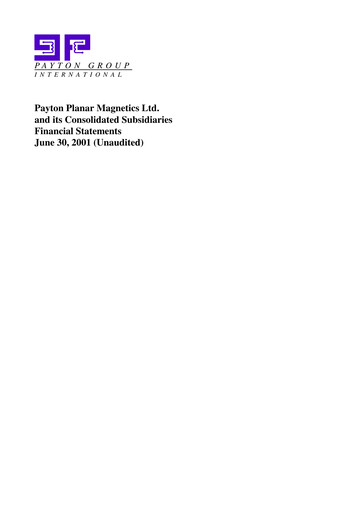 Vorschaubild Payton Industries Finanzmitteilung 2001-h1