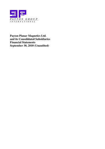 Vorschaubild Payton Industries Finanzmitteilung 2010-9m