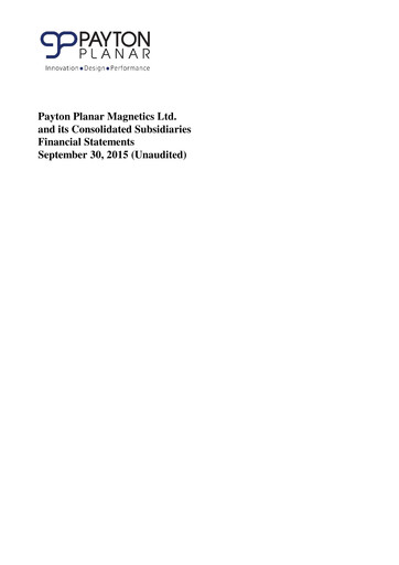 Vorschaubild Payton Industries Finanzmitteilung 2015-9m