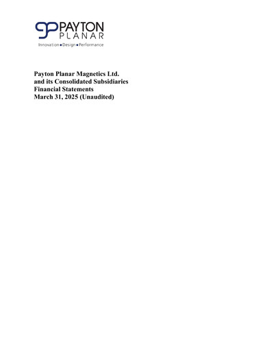 Thumbnail Payton Industries Quarterly Report 2025-q1