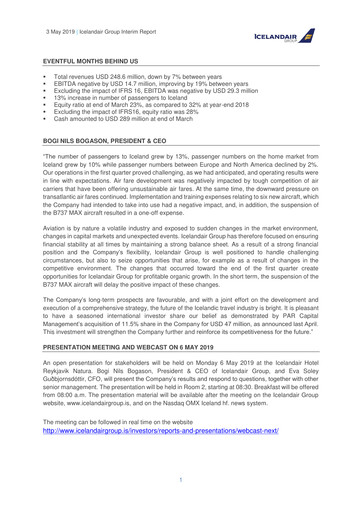 Vorschaubild Icelandair Quartalsbericht 2019-q1