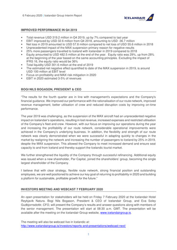Vorschaubild Icelandair Quartalsbericht 2019-q4