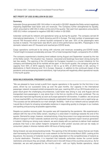 Vorschaubild Icelandair Quartalsbericht 2021-q3