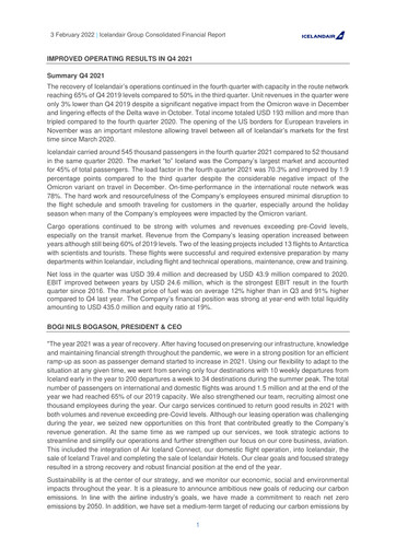 Vorschaubild Icelandair Quartalsbericht 2021-q4