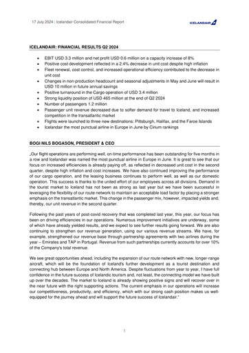 Vorschaubild Icelandair Quartalsbericht 2024-q2