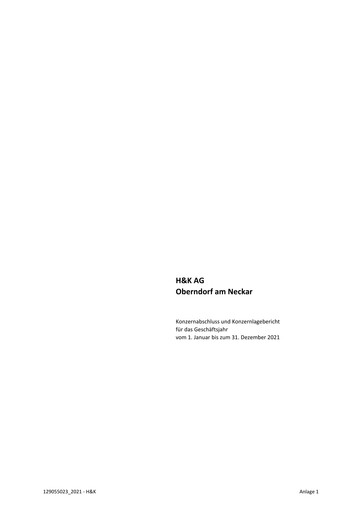 Vorschaubild H&K AG (Heckler & Koch) Finanzmitteilung 2021