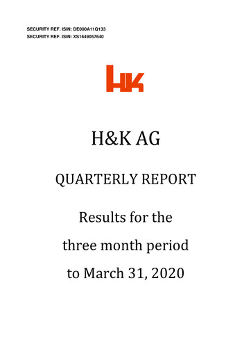 Miniature H&K AG (Heckler & Koch) Rapport trimestriel 2020-q1