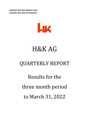 Miniature H&K AG (Heckler & Koch) Rapport trimestriel 2022-q1