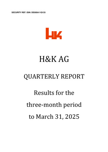 Miniature H&K AG (Heckler & Koch) Rapport trimestriel 2025-q1