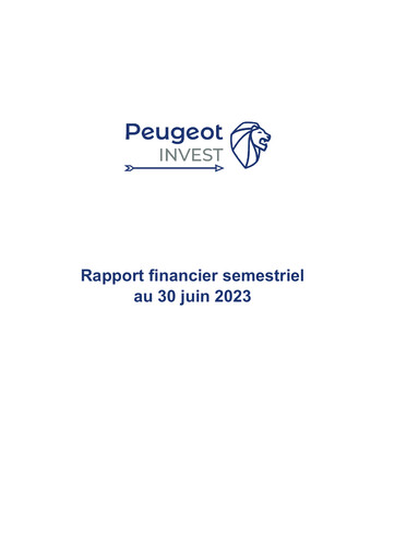 Thumbnail Peugeot Invest Société anonyme Half-year Report 2023-h1