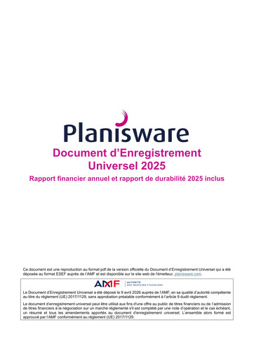 Thumbnail Planisware Universal Registration Document 2025