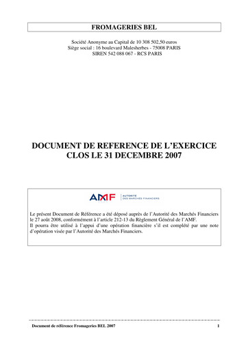 Thumbnail Unibel S.A. Universal Registration Document 2007