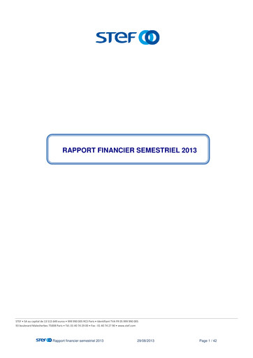 Thumbnail STEF SA Financial Report 2013-h1