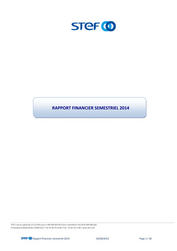 Thumbnail STEF SA Financial Report 2014-h1