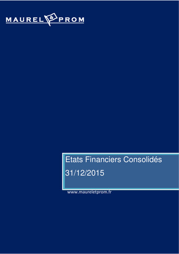 Miniature Etablissements Maurel & Prom Bilan financier 2015