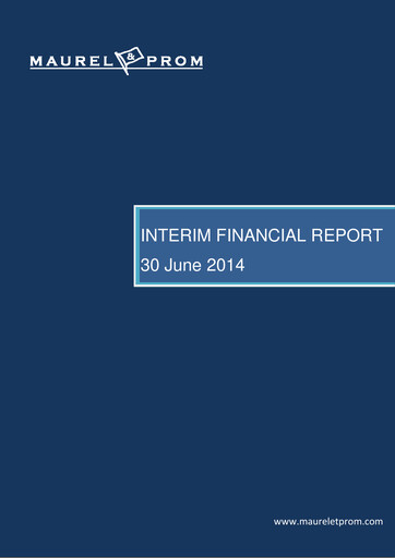 Thumbnail Etablissements Maurel & Prom Half-year Report 2014-h1