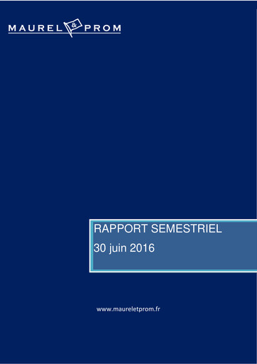 Thumbnail Etablissements Maurel & Prom Half-year Report 2016-h1