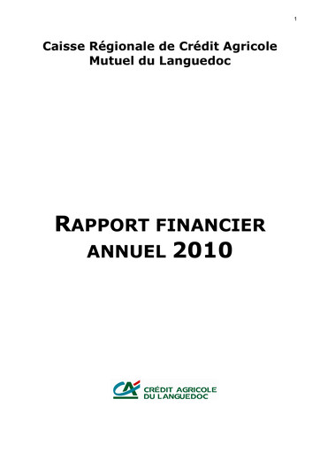 Thumbnail Caisse Régionale de Crédit Agricole Mutuel du Languedoc Annual Report 2010
