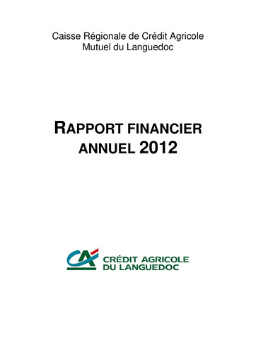 Thumbnail Caisse Régionale de Crédit Agricole Mutuel du Languedoc Annual Report 2012