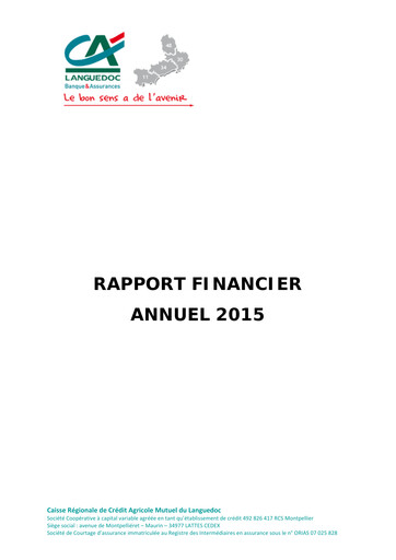Thumbnail Caisse Régionale de Crédit Agricole Mutuel du Languedoc Annual Report 2015