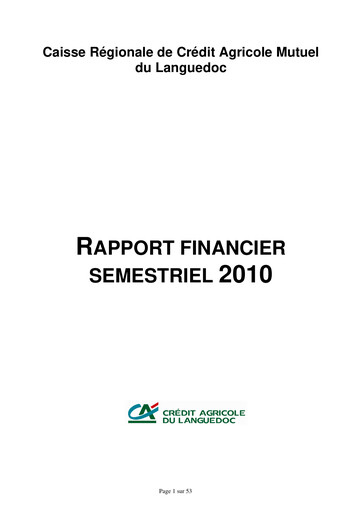 Vorschaubild Caisse Régionale de Crédit Agricole Mutuel du Languedoc Halbjahresbericht 2010-h1