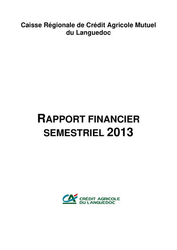 Vorschaubild Caisse Régionale de Crédit Agricole Mutuel du Languedoc Halbjahresbericht 2013-h1