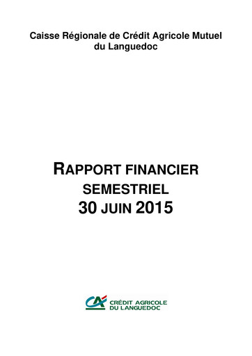 Vorschaubild Caisse Régionale de Crédit Agricole Mutuel du Languedoc Halbjahresbericht 2015-h1